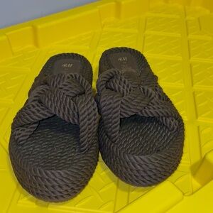 H&M Black Rope Slide Sandals